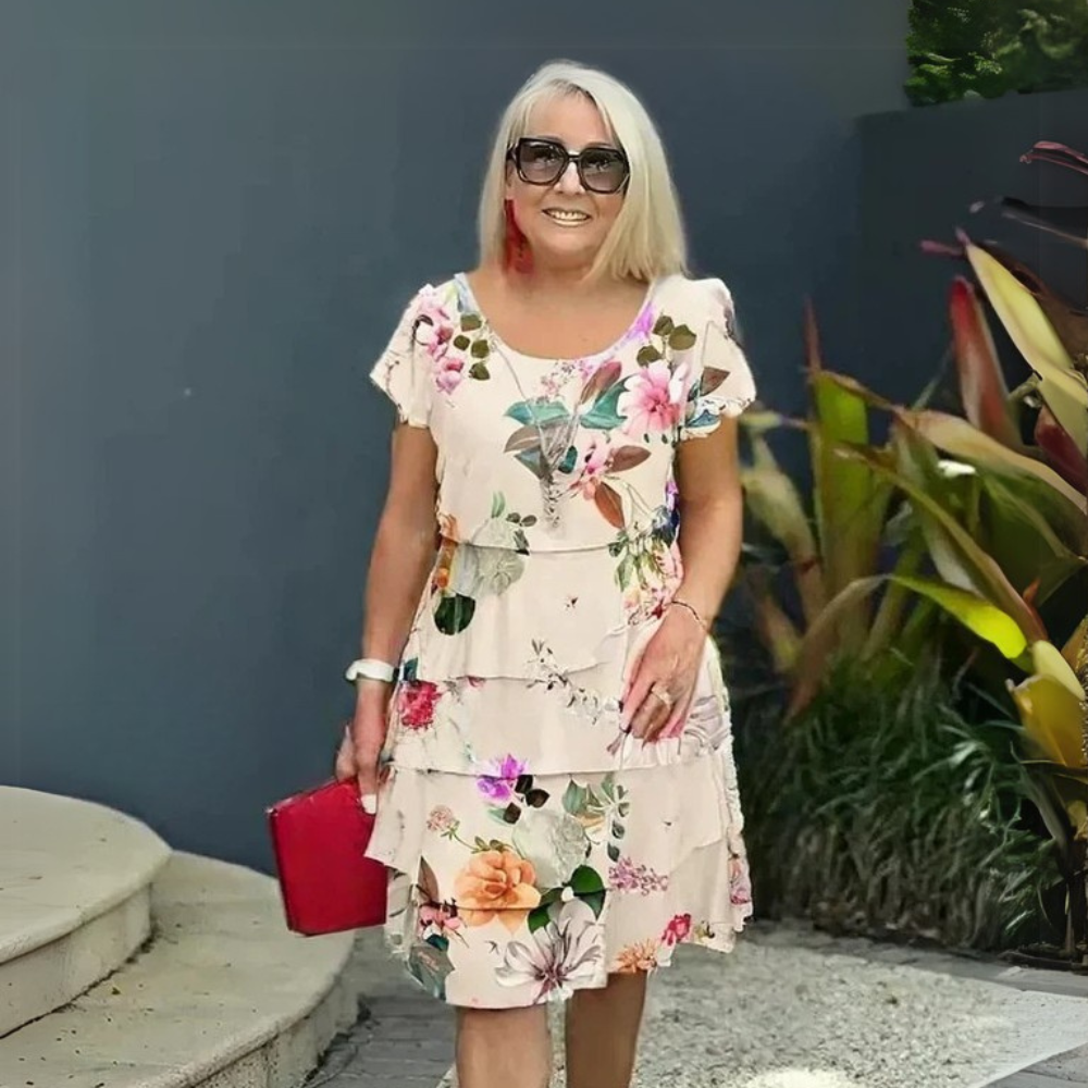 AGNES | ELEGANT VOLANG CHIFFONKLÄNNING