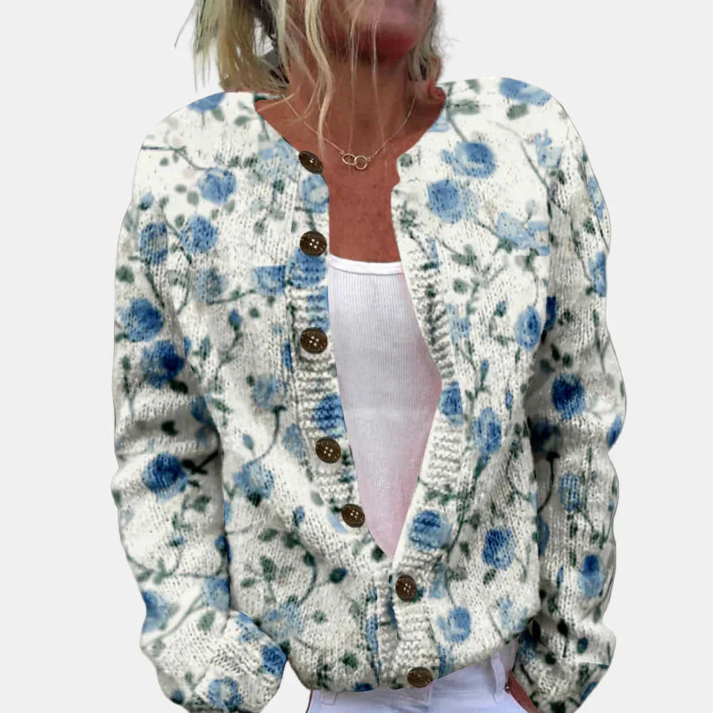 Clarissa | Chic Blå Tryckt Kofta