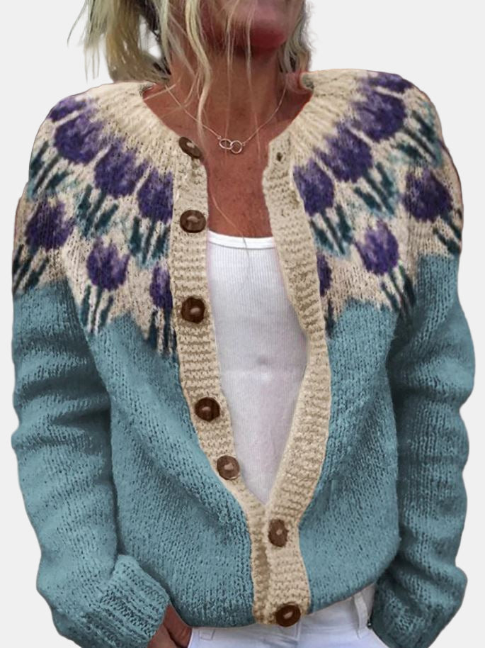 Margaret | Blommönstrad Cardigan