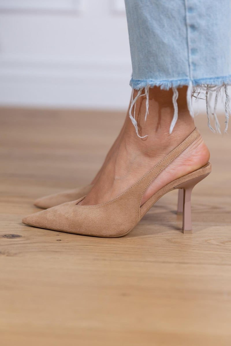 Claudia - Elegant Nude Slingback Skor