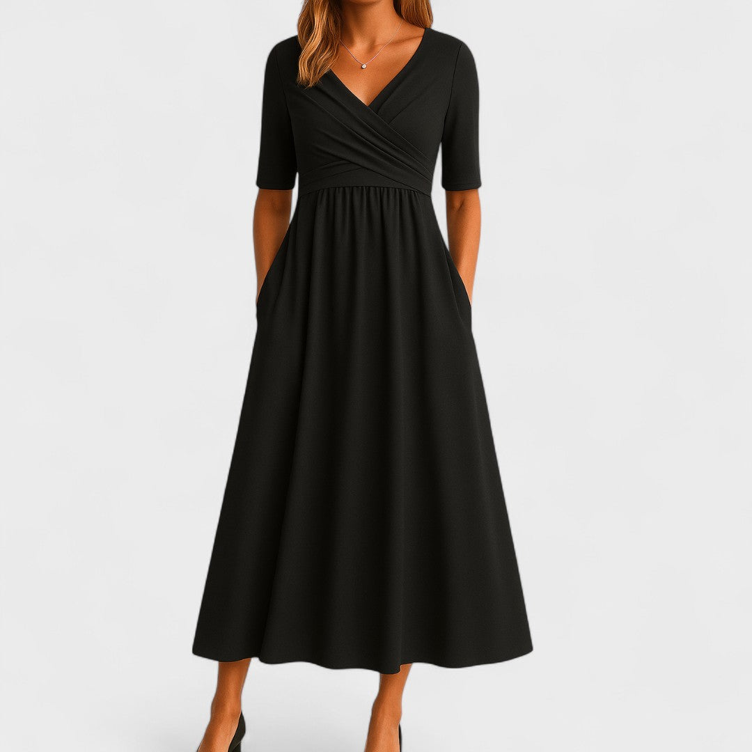 Aleksandra - Elegant Midi Klänning