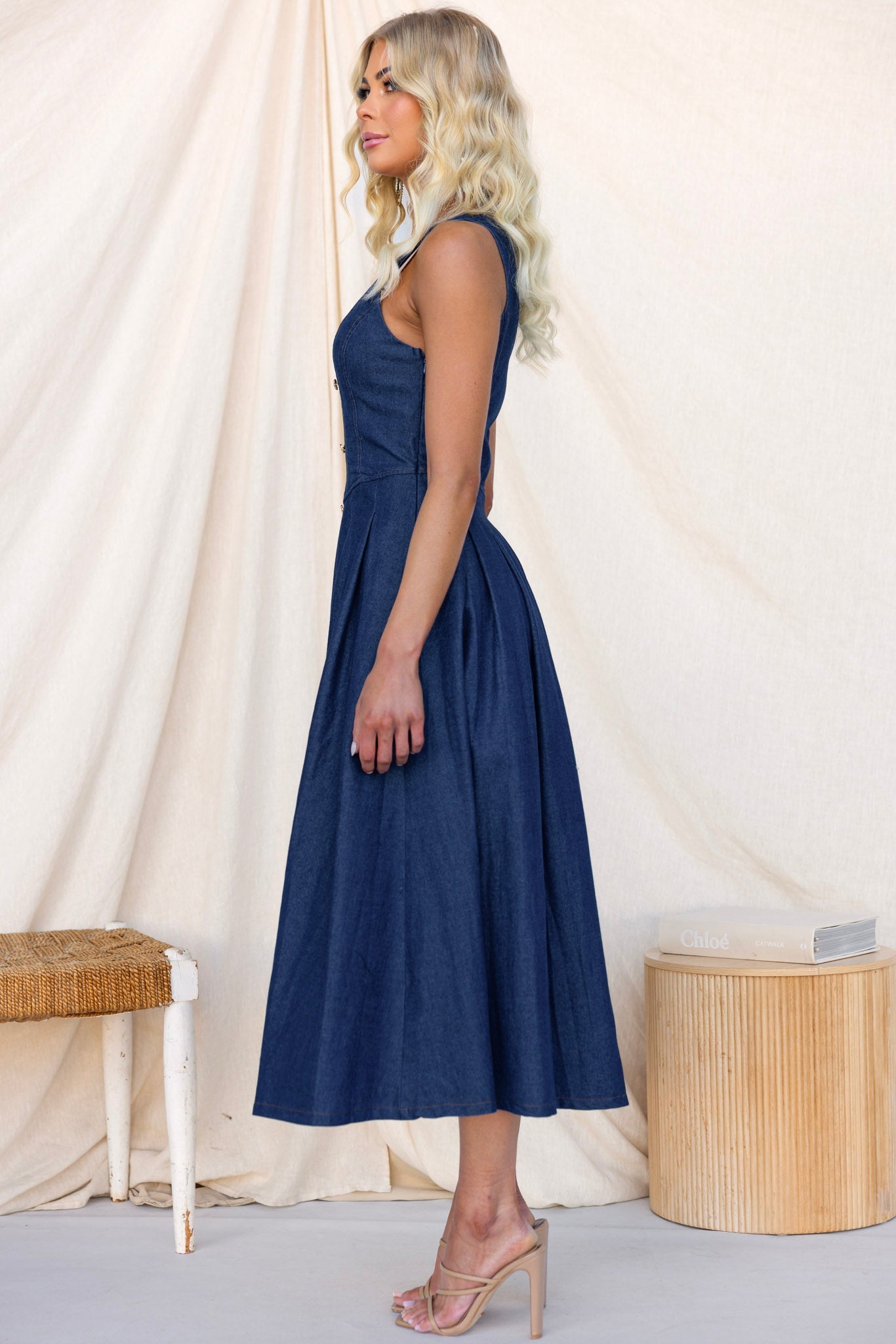 Bella™ | Nottie Denim Midi Dress