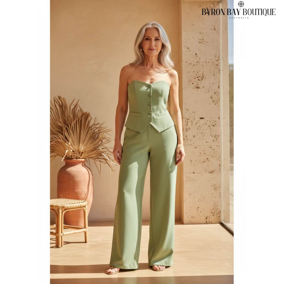 BRIA - Strapless Knäppt Tvådelat Set