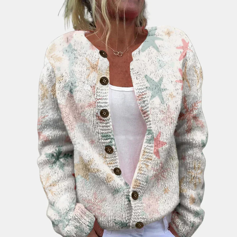 Emma | Pastell Sjöstjärna-Mönstrad Kofta